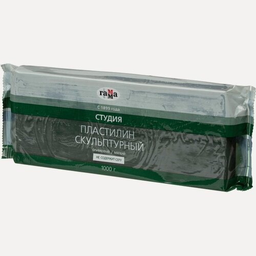 Изображение товара Пластилин скульптурный Гамма "Студия", оливковый, мягкий, 1кг (2.80. Е100.004), 5шт.