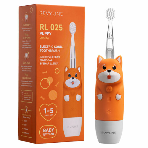 Детская электрическая зубная щётка Revyline RL 025 Baby Puppy, Orange