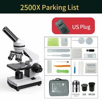 GUANMOU Биологический микроскоп 100X-2500X, 2500X US PLUG, 2500X