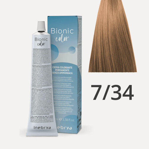 Изображение товара Краска для волос профессиональная без аммиака Inebrya Bionic Color 7/34 Русый Золотисто-медный 100 мл