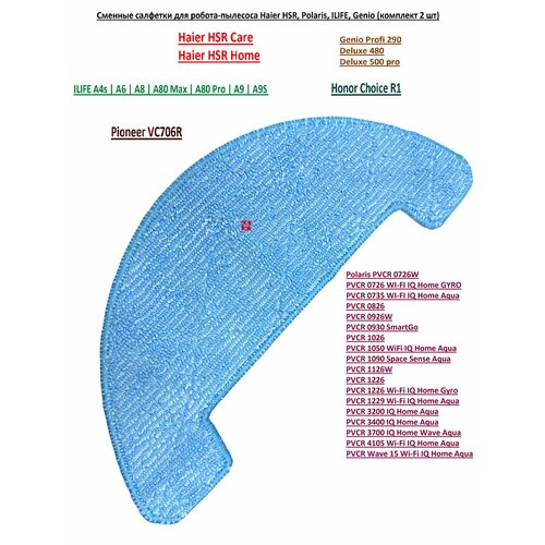 Сменные салфетки для робота-пылесоса Haier HSR Polaris ILIFE Genio комплект 2 шт 490₽