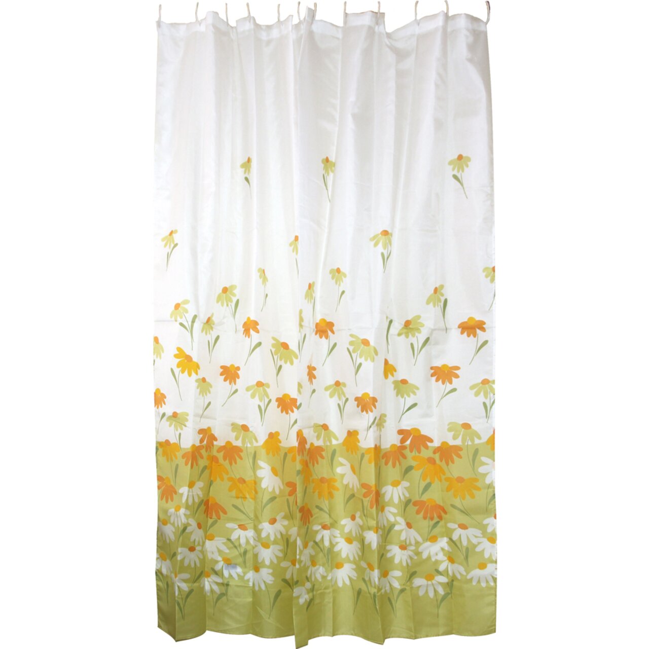 Занавеска для ванной комнаты Рыжий кот Ромашки 180х180 см полиэстер