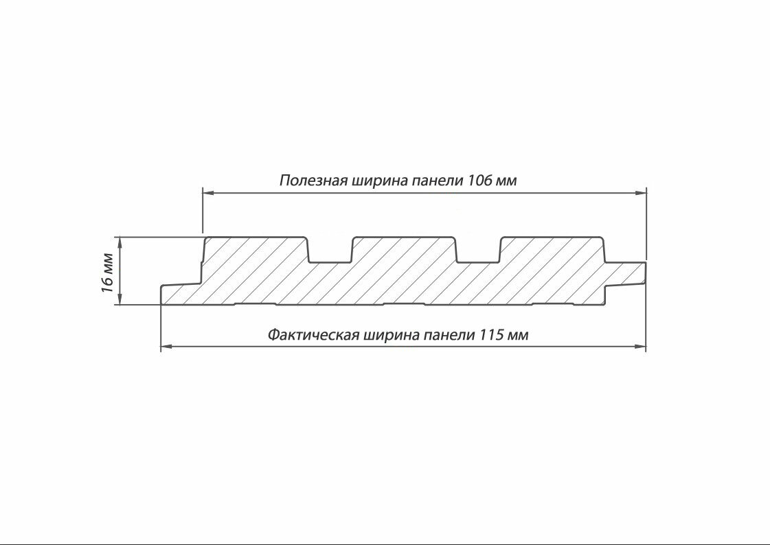 Панель стеновая реечная для покраски 116х16х1830, МДФ без отделки. ARTIVA. Набор 4 шт. — фото 1