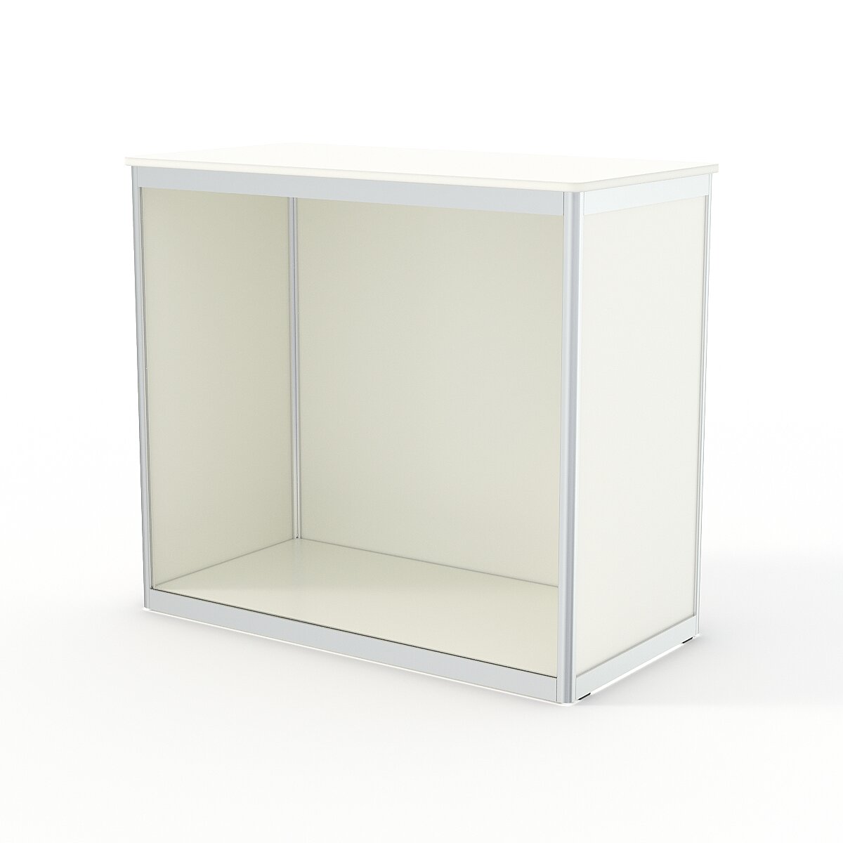 Прилавок из профиля прямоугольный №1 (без дверок), Белый. Производитель товара - компания Westcom.