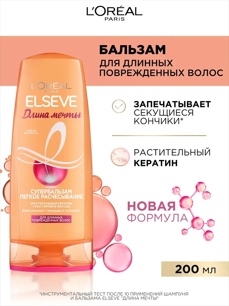 ELSEVE Супербальзам Длин мечт Легкое рас д/дл повр вол 200мл