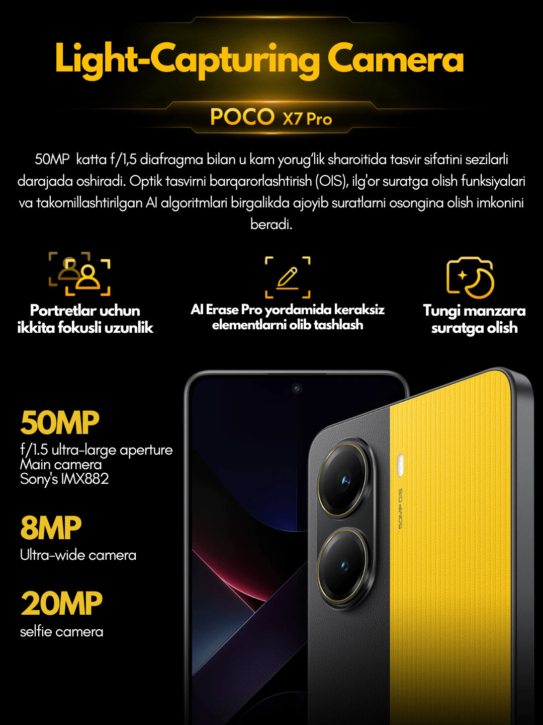 Смартфон Xiaomi Poco X7 Pro 5G, 50MP, 6000 мАч, NFC, 12/512GB, Гарантия 1 год — фото 1