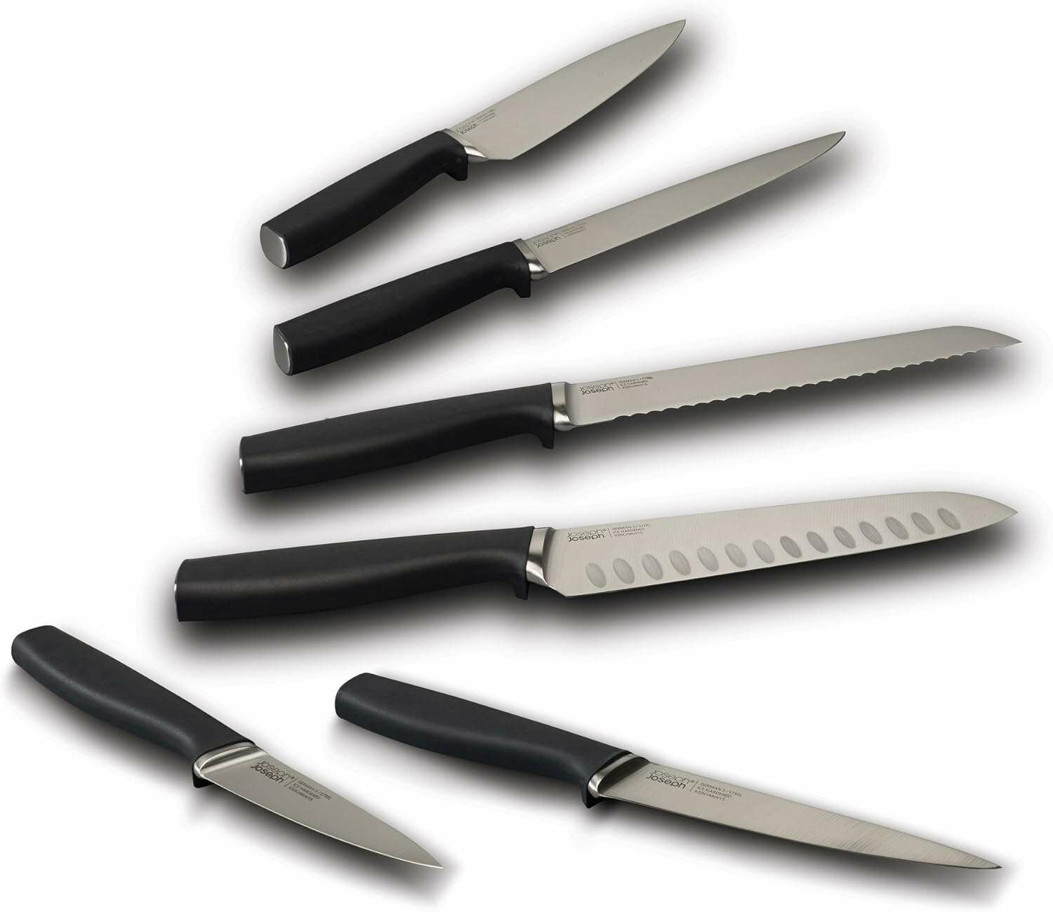 Набор ножей Joseph Joseph 100 Elevate Collection Германия 6 предметов карусель чёрный в стальном блоке