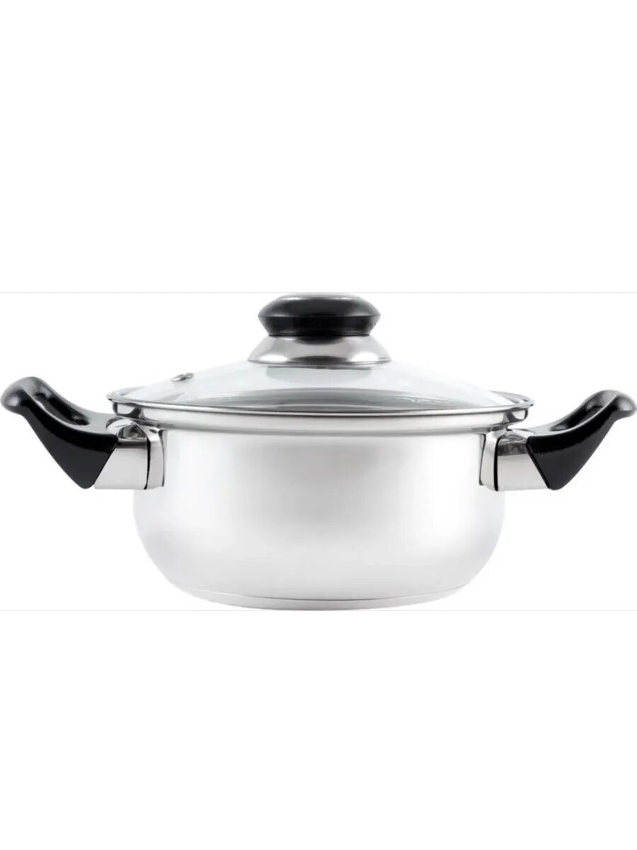 Кастрюля для плиты BAK-01 1,4л нерж. с крышкой — фото 1