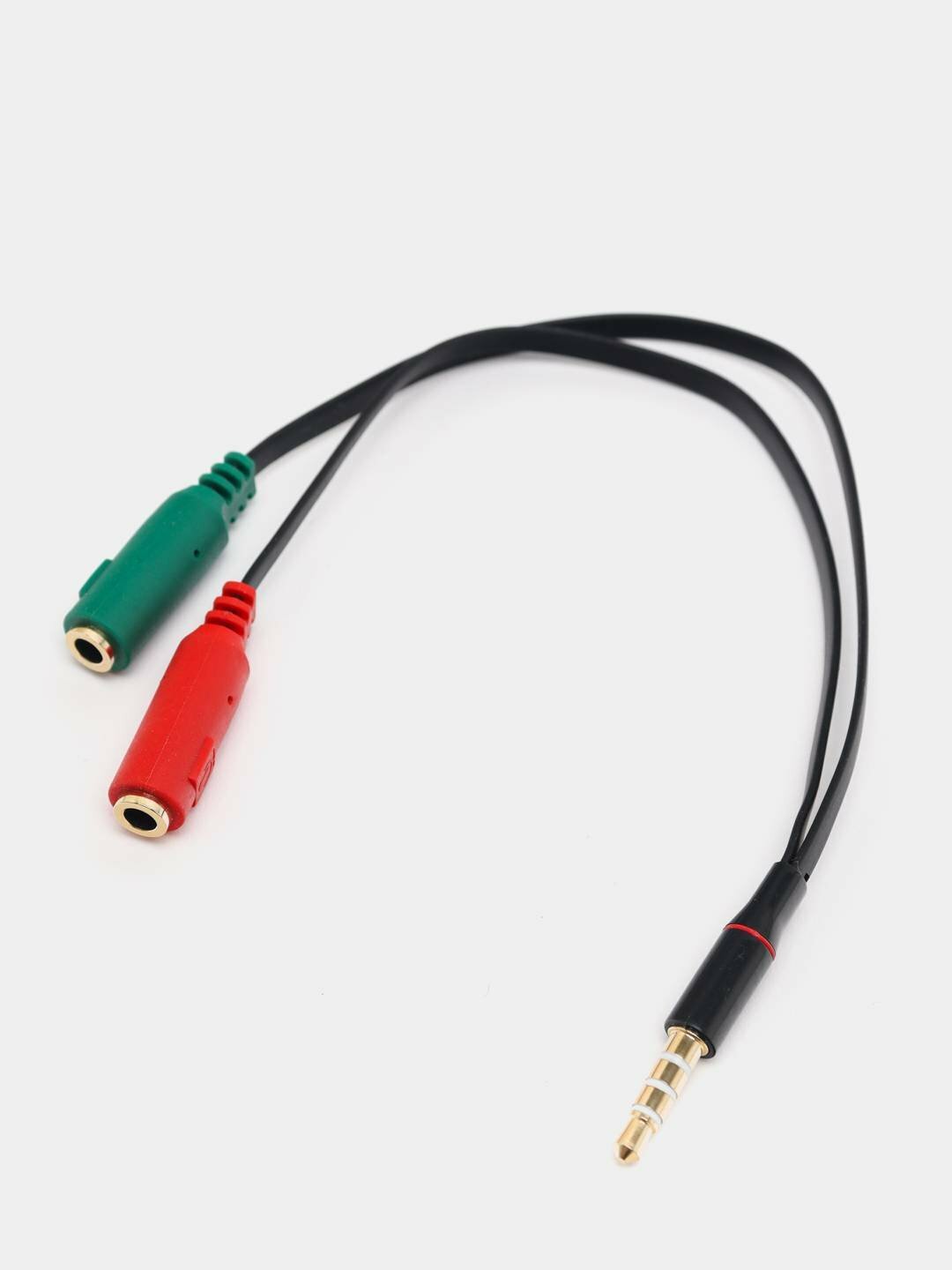 Разветвитель для наушников 3.5 mm jack, плоский силиконовый кабель