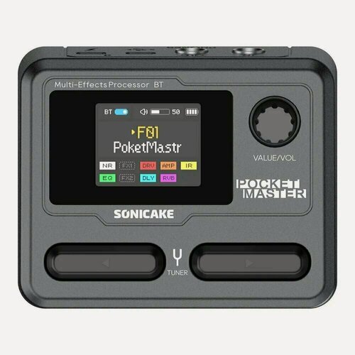Изображение товара Sonicake Pocket Master Портативный Мультиэффект для Гитары с Bluetooth, Аудиоинтерфейсом и Драм-машиной