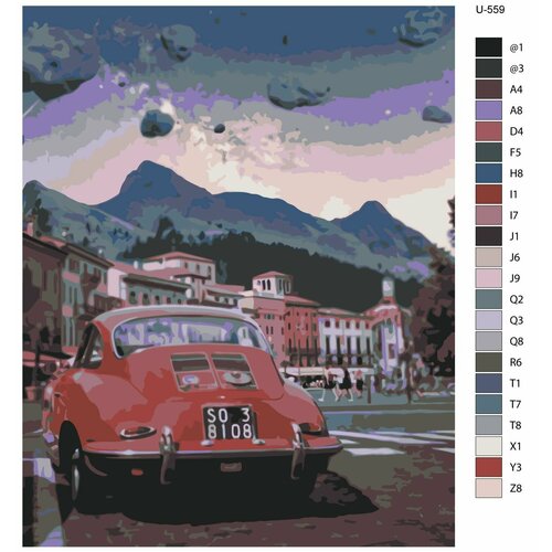 фото Картина по номерам u-559 "арт тачки. porsche ретро" 40x50 см brushes-paints