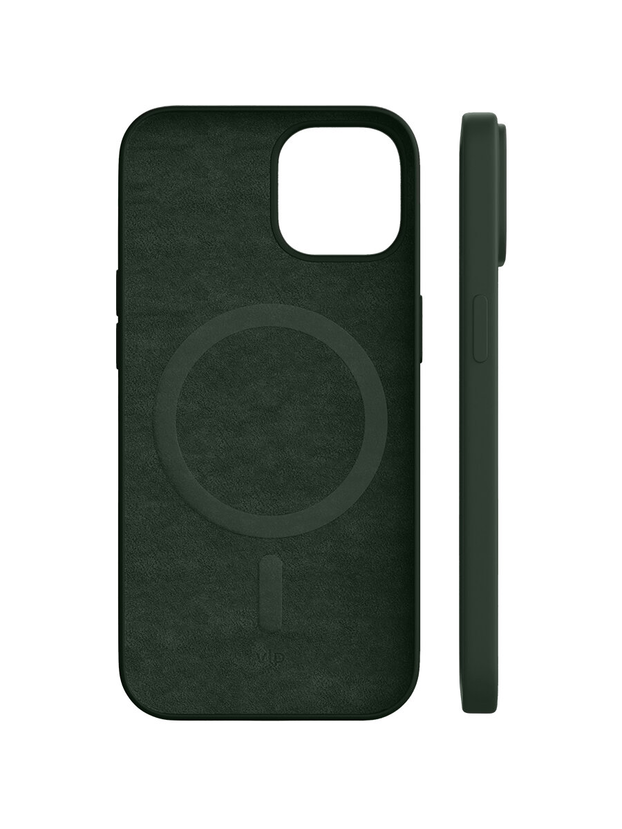 Чехол защитный VLP Silicone case with MagSafe для iPhone 14, темно-зеленый - фото №5