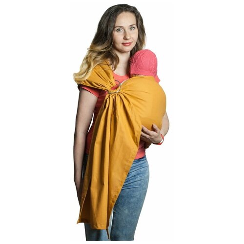 фото Слинг чудо-чадо с кольцами брайт, горчичный