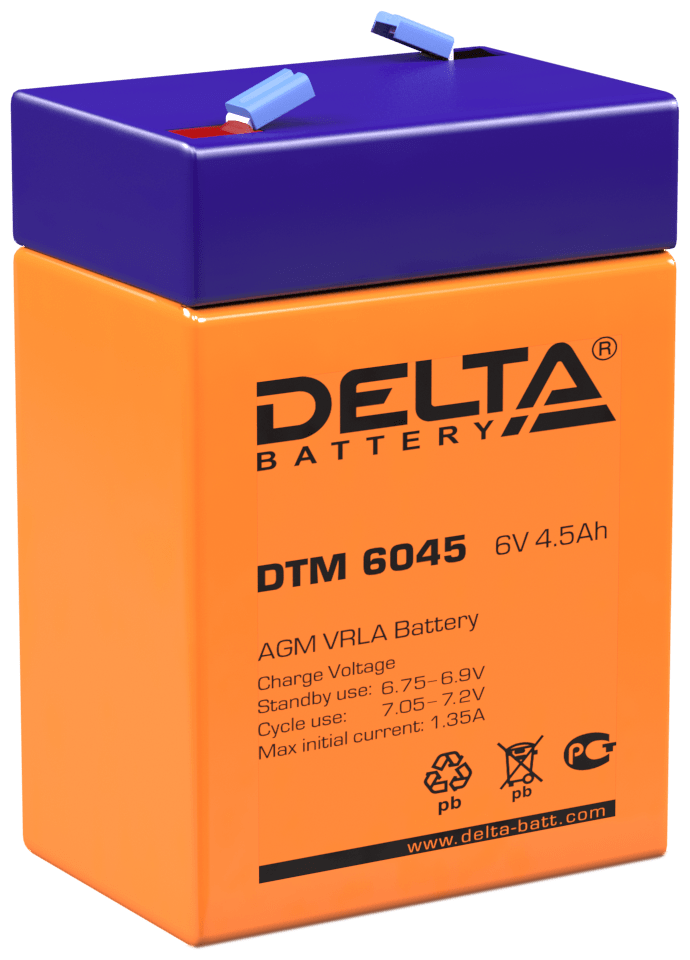 DELTA Battery DTM 6045 6В 4.5 А·ч