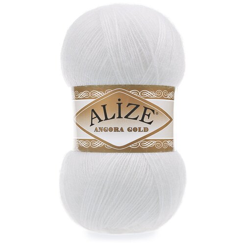 Пряжа Alize Angora Gold, 1 % шерсть, 80 % акрил, 100 г, 550 м, 1 шт., 55 белый 550 м пряжа alize angora gold ангора голд состав 20 % шерсть 80 % акрил 100 гр 550 м 1 шт 599 слоновая кость