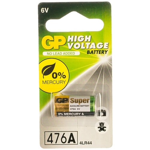 Батарейка 4LR44 - GP High Voltage 4LR44 6V 476AFRA-2C1 (1 штука) батарейка 27a gp alkaline high voltage bl1 27afra 2c1 1 штука