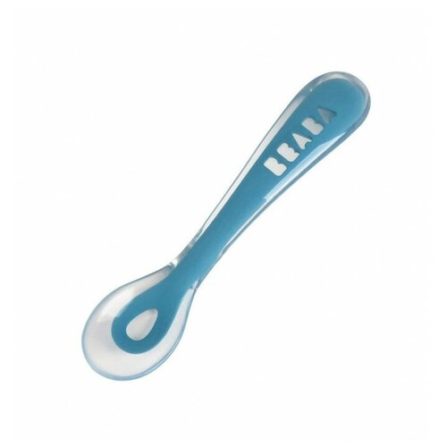 Ложка Beaba Second stage синий набор ложек beaba 1st age silicone spoons 2 шт с контейнером pink