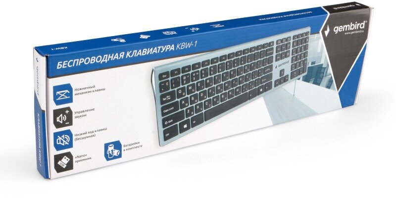 Клавиатура Gembird KBW-1 Silver USB