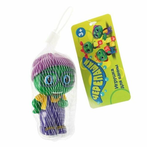 Игрушка для ванны черепашки Мик, 1 шт, сетка капитошка в кор.100шт