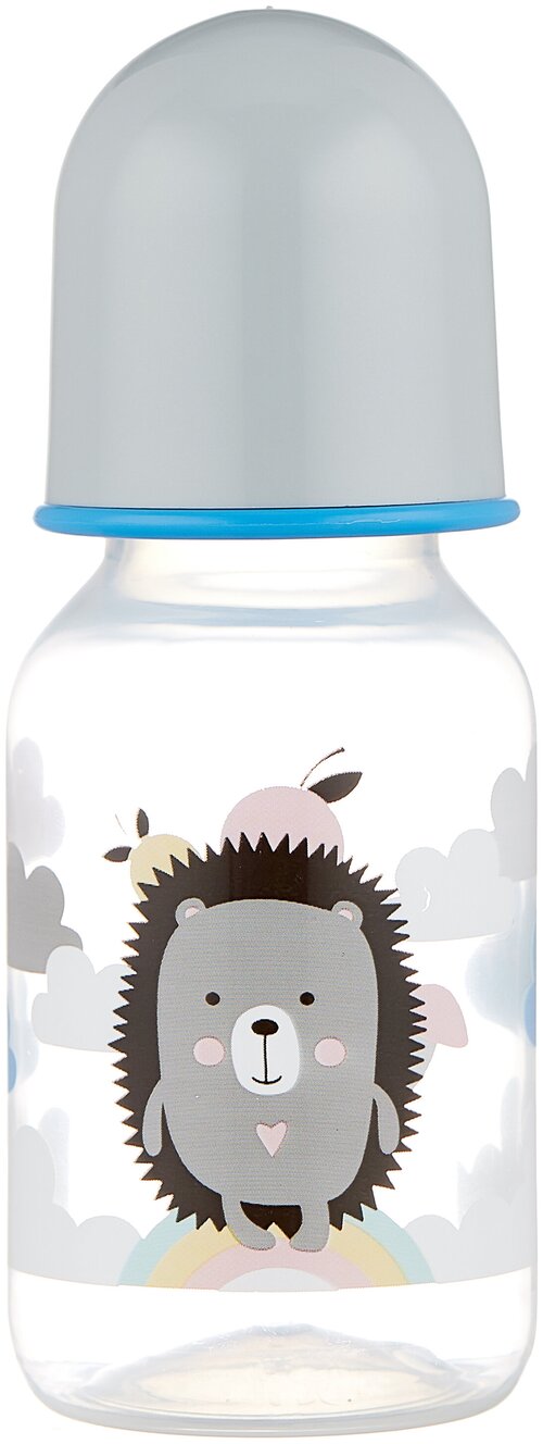Lubby Бутылочка с силиконовой соской, 125 мл, с рождения, ежик