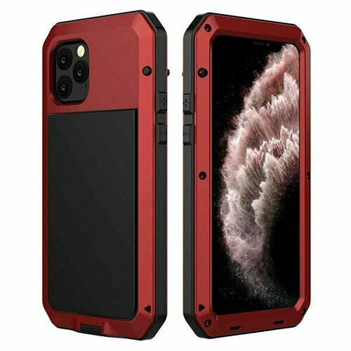 Ударопрочный чехол LunaTik Taktik Extreme для iPhone 12 Pro Max, цвет Satin Red чехол для iphone 15 pro max lunatik taktik extreme ударопрочный цвет satin red