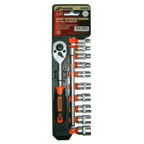 фото Набор инструментов skrab 44490, 12 предм., черный/красный