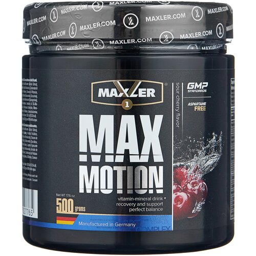 Изотоник Maxler Max Motion кислая вишня 1 шт. 500 г 1 шт. 500 мл изотоник maxler max motion витамин с витамин e абрикос в шипучих таблетках 3 шт