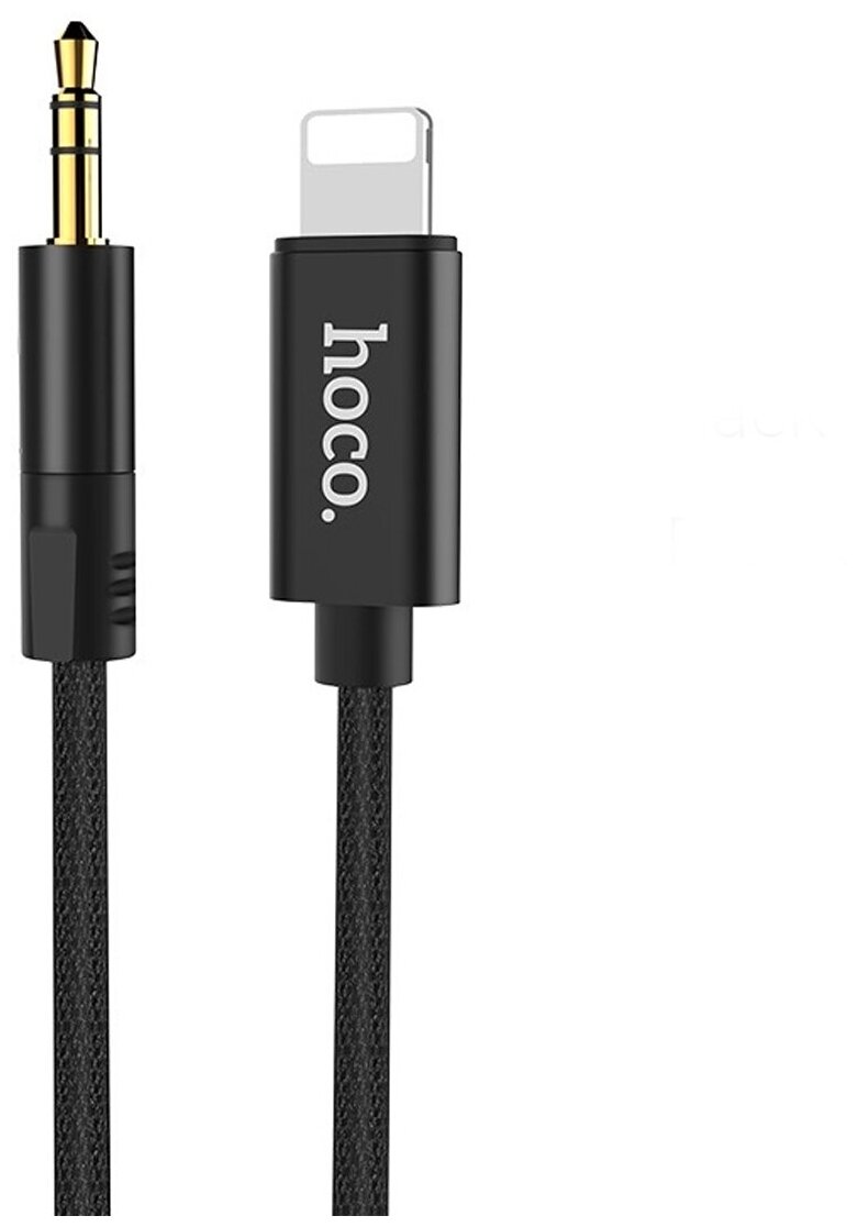 Адаптер Hoco UPA13 Sound Source Lightning - 3.5 Audio Cable Black (6957531096375) - фото №1