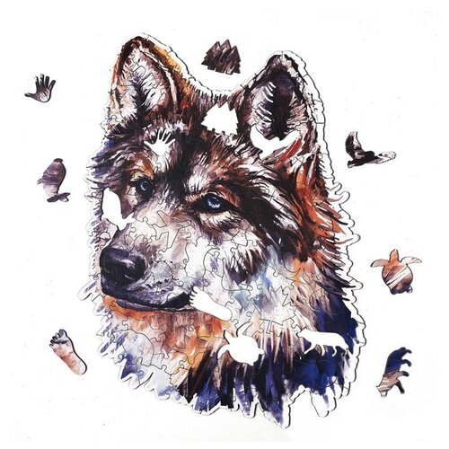 Деревянные пазлы Артвентура «Серый волк», 35х30 см