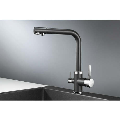 Смеситель кухонный KRONA BRUNNEN H315 1 BLACK 19290₽
