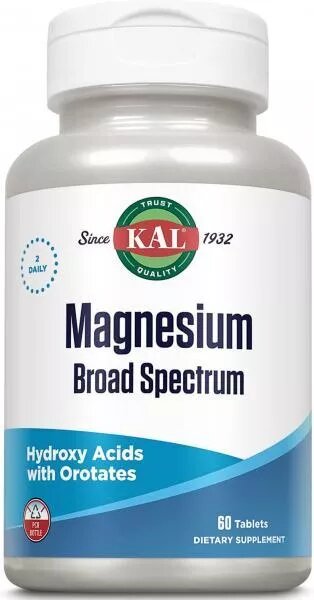 KAL Vitamins Magnesium Broad Spectrum 400mg 60 tab