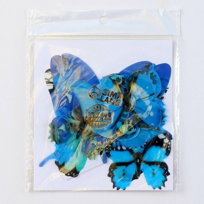 Страна Карнавалия Набор для украшения «Бабочки», 12 шт, цвет голубой - фотография № 10