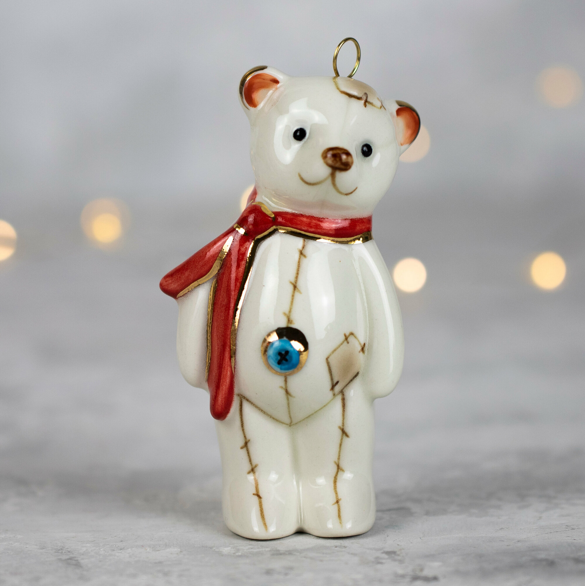 Елочная игрушка"Мишка плюшевый" белый. Фарфор — купить в интернет-магазине по низкой цене на Яндекс Маркете