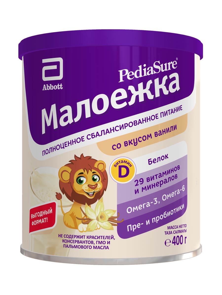 Смесь Pediasure (Abbott) Малоежка сухая со вкусом ванили, от 1 года до 10 лет, 400 г