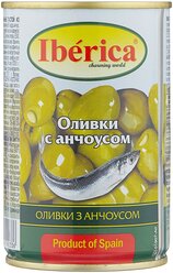 Iberica Оливки с анчоусом в рассоле, 300 г