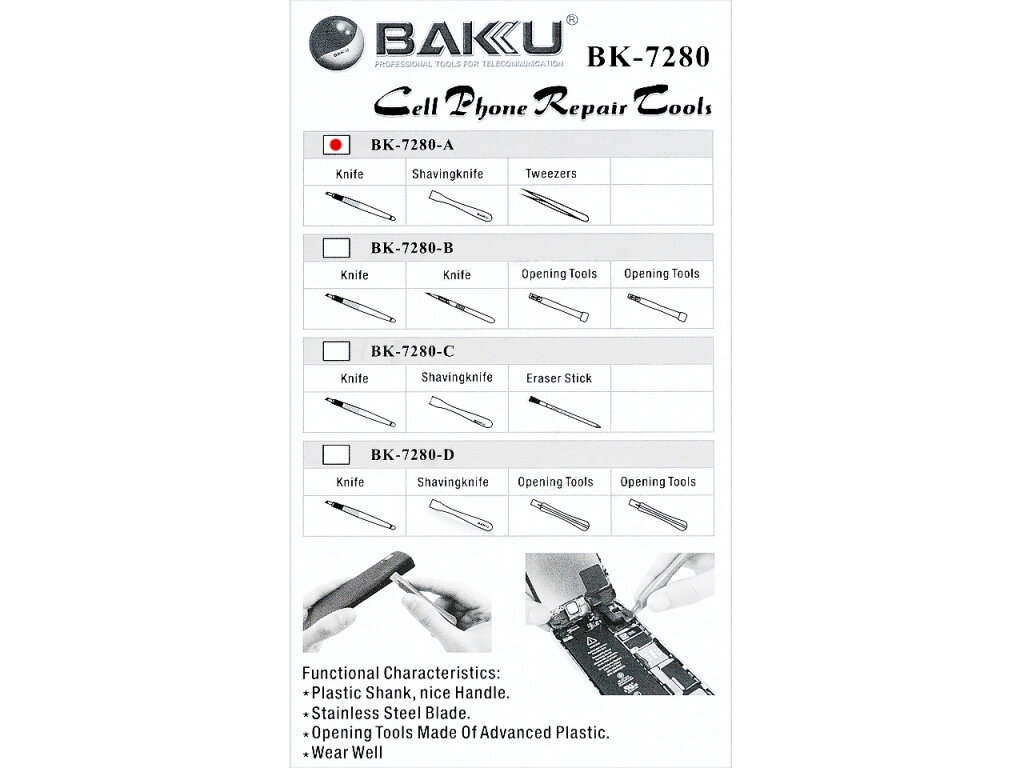 Набор инструментов Baku BK-7280-A - фотография № 5