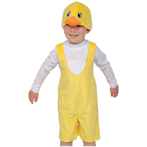 фото Костюм утенок плюш детский карнавалофф 100-125 см (полукомбинезон, маска) карнавалoff
