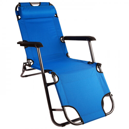 Кресло-шезлонг MACLAY туристический 153 х 60 х 79 см до 100 кг синий