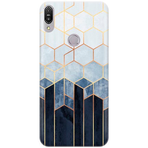 фото Re:pa накладка transparent для asus zenfone max pro m1 (zb602kl) с принтом "золотые соты на сером"