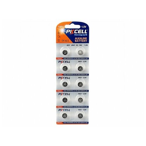 Батарейка PKCELL Super Akaline Button Cell AG3, в упаковке: 10 шт.