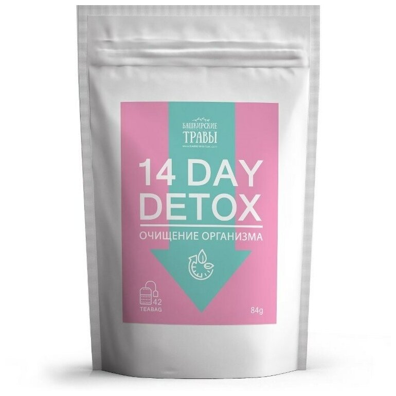 Чай травяной, Biopractika, 14 DAY DETOX, очищение организма, пирамидки, 42 г