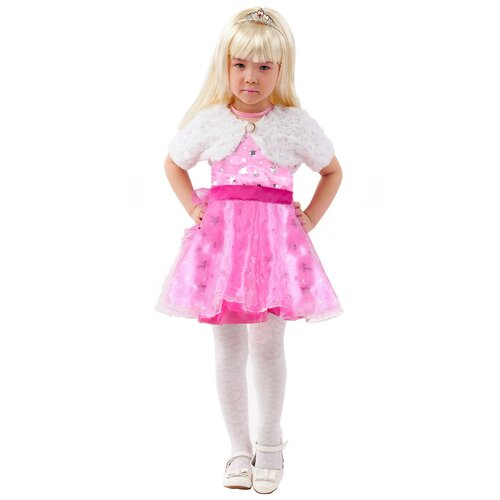 фото Костюм пуговка барби (2094 к-20), розовый/белый, размер 122