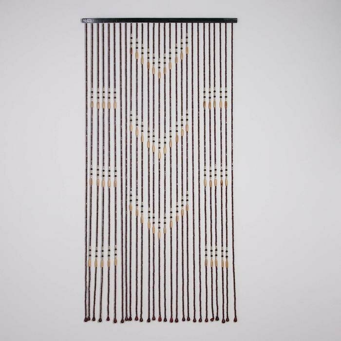 Занавеска декоративная деревянная, 90×177 см, 27 нитей