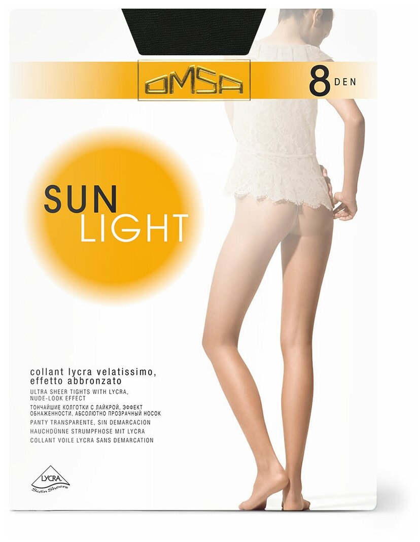 Колготки Omsa Sunlight, 8 den, размер 4-L, nero