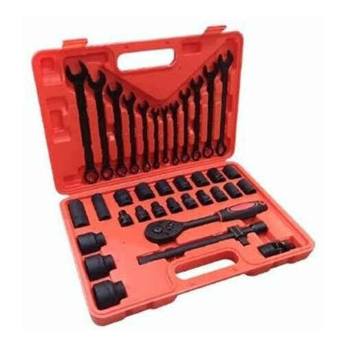 набор инструментов 65 предметов слесарно монтажный 1 2 dr в кейсе wmc tools wmc 4065c Набор инструментов WMC Tools WMC-4037, 37 предм., черный/красный