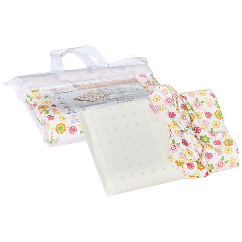 фото Детская анатомическая подушка от 3 лет comfort expert 40*26*7/5 с валиком перфорация (ромашки). comfortexpert