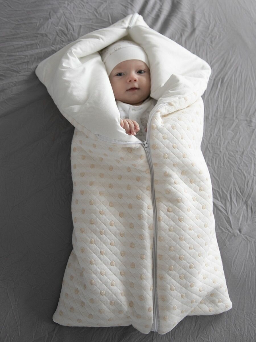 Конверт одеяло для новорожденных бежевый