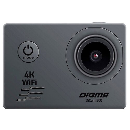 Экшн-камера DIGMA DiCam 300, 3840x2160, серый