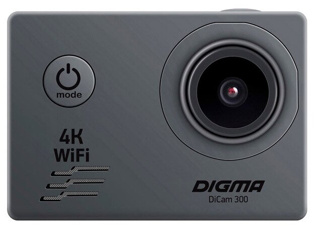 Видеокамера экшн Digma DiCam 300 серая