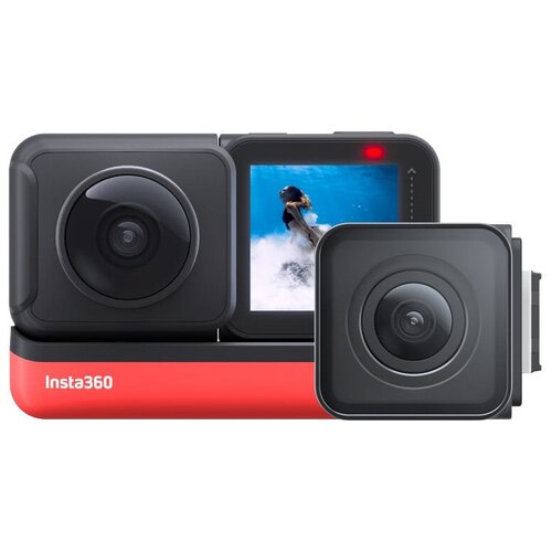 Экшн-камера Insta360 One R Twin, 5760x2880, черный/красный